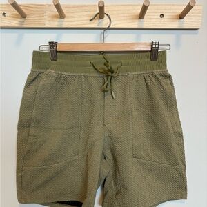 lululemon athletica Olive Green Quilted Athletic Shorts